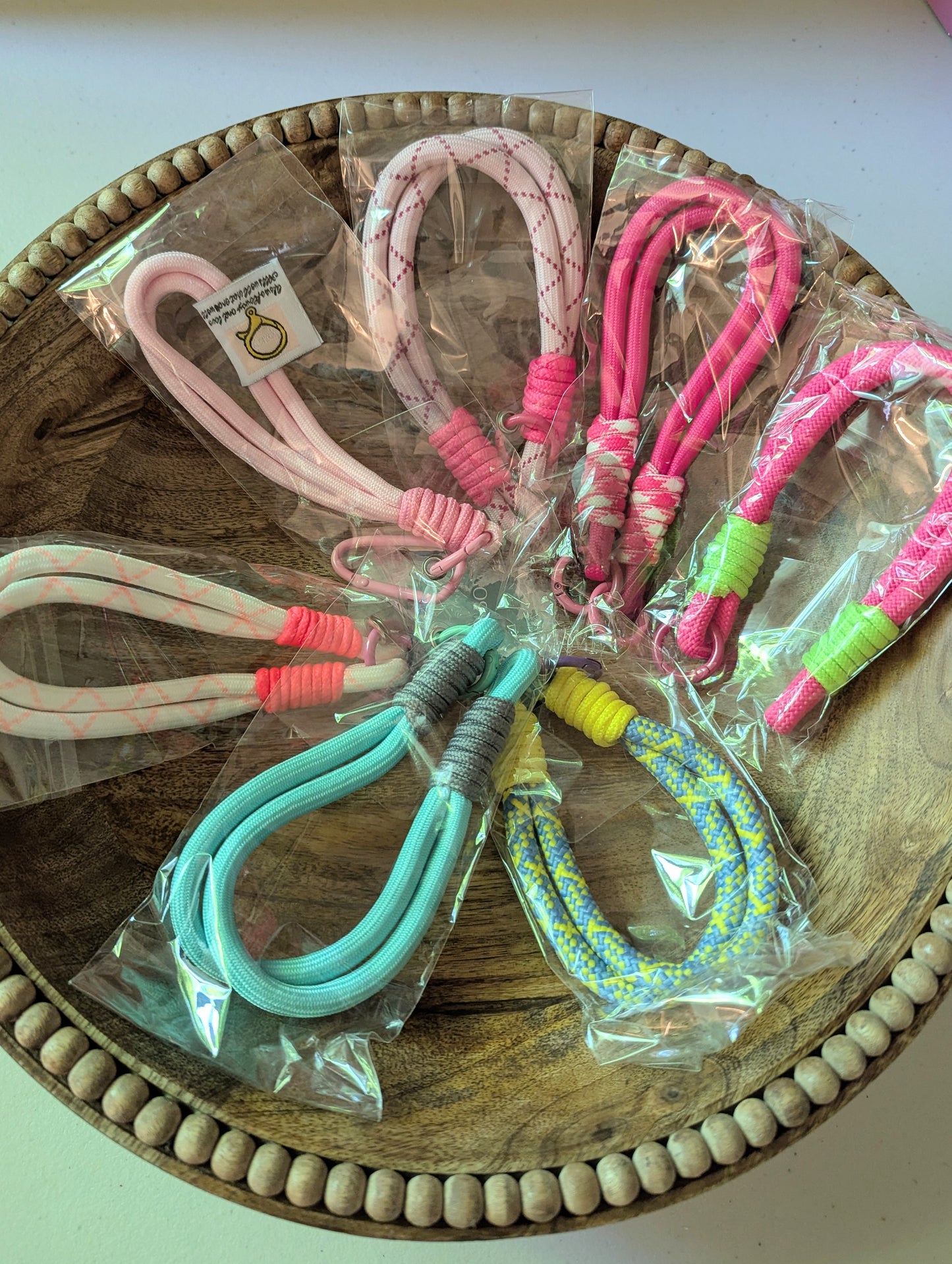 Dark Pink and Light Green Cellphone Strap