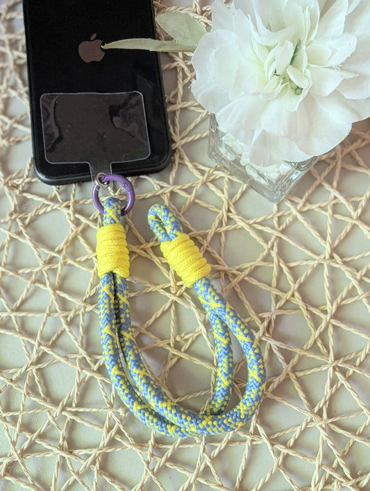 Blue and Yellow Cellphone Strap