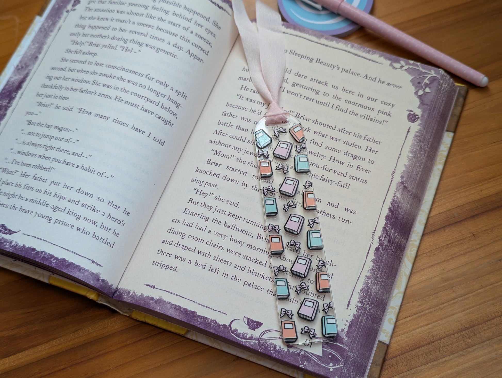 Bows and Books Bookmark on a Book