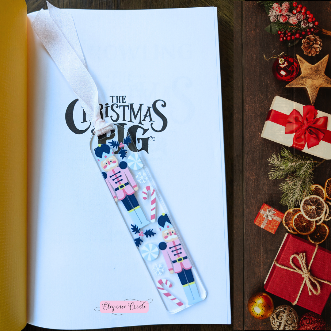 Classic Nutcracker Bookmark on Book Cover