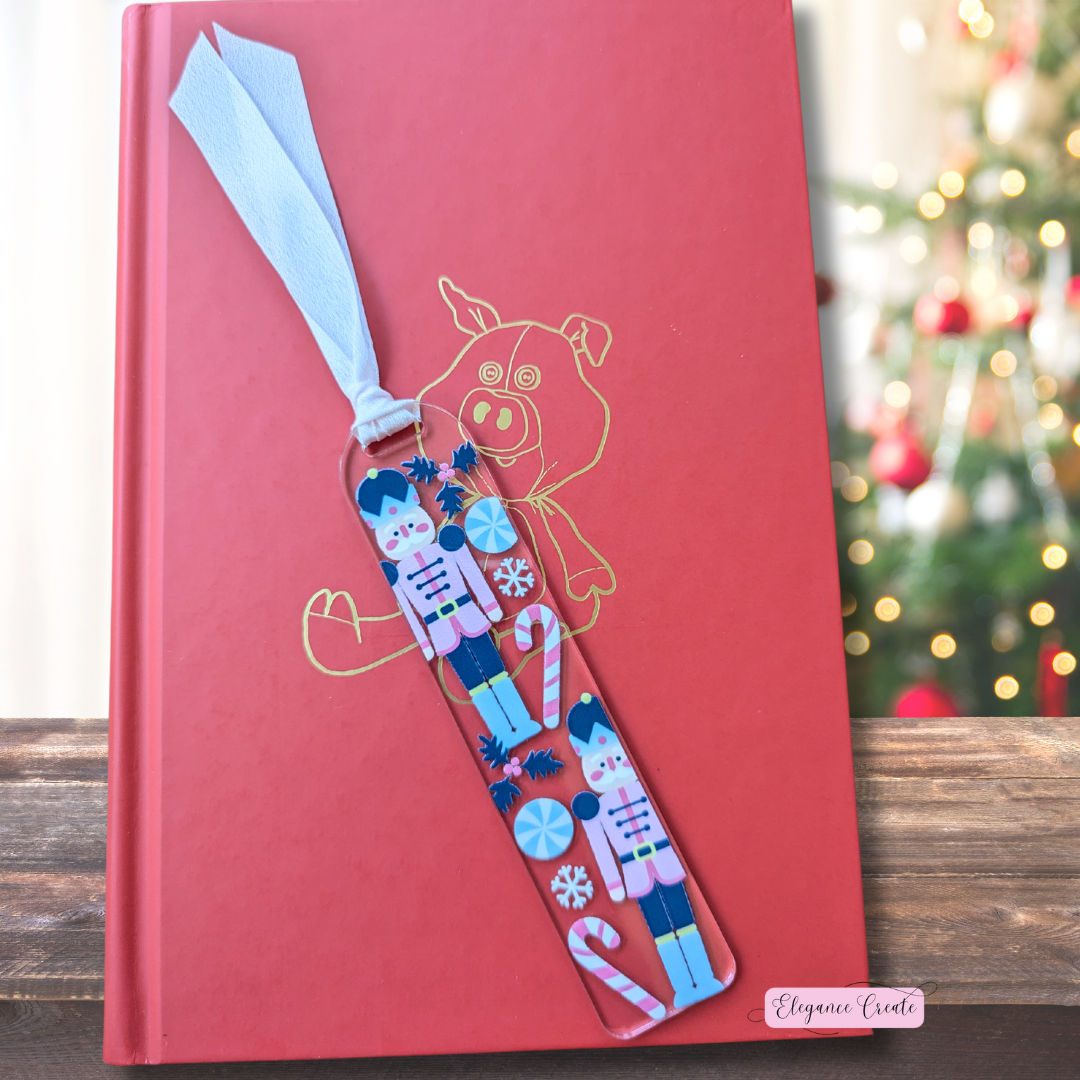 Classic Nutcracker Bookmark on Closed Book Cover