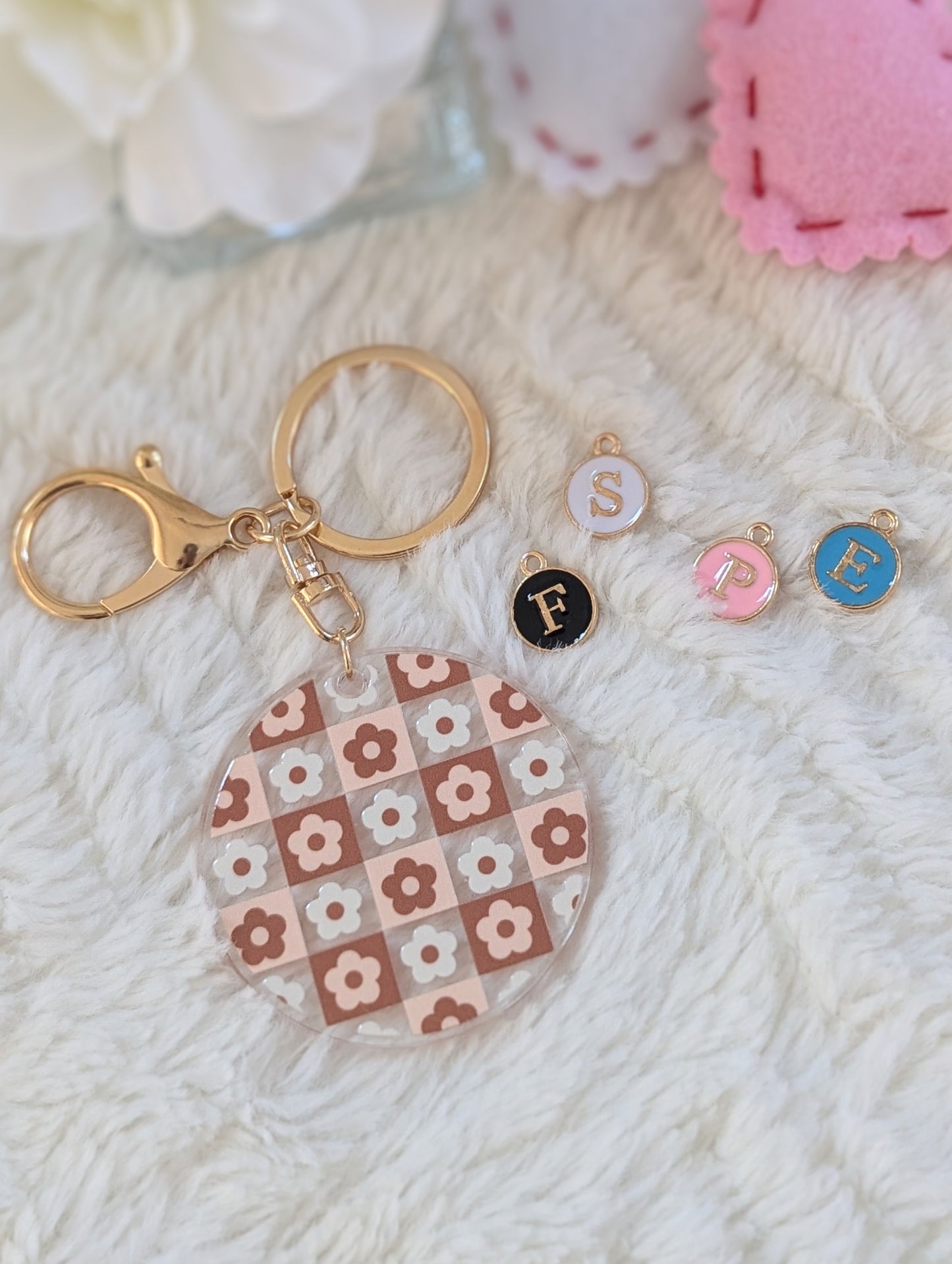 Coffee Mocha Keychain - With Charms