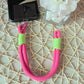 Dark Pink and Light Green Cellphone Strap