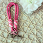 Dark Pink and White Cellphone Strap