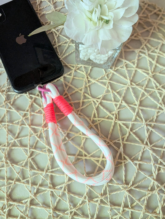 Light Pink and Red Cellphone Strap