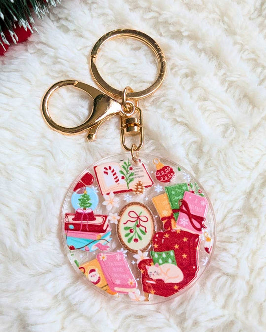 Bookish Christmas Keychain / Bag Charm