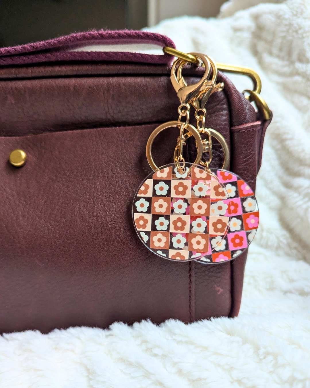 Red Pink Keychain / Bag Charm