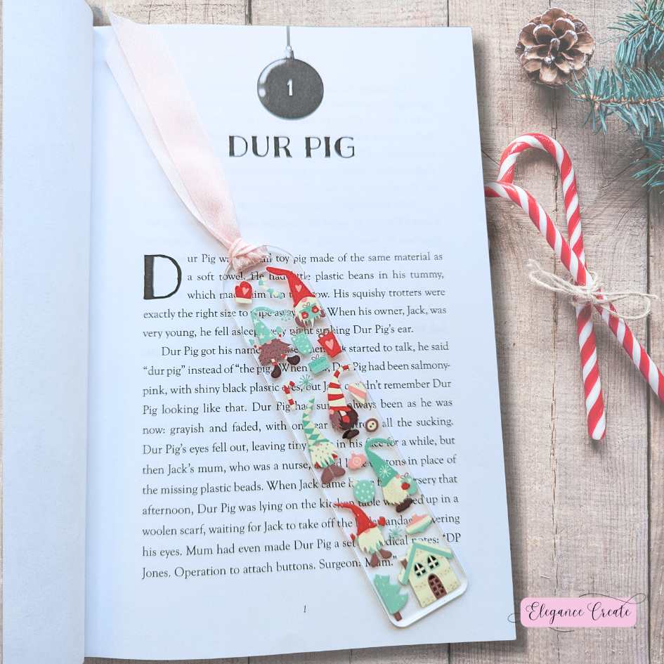 Christmas Gnome Acrylic Bookmark