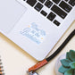 meet me at the bookstore sticker on laptop