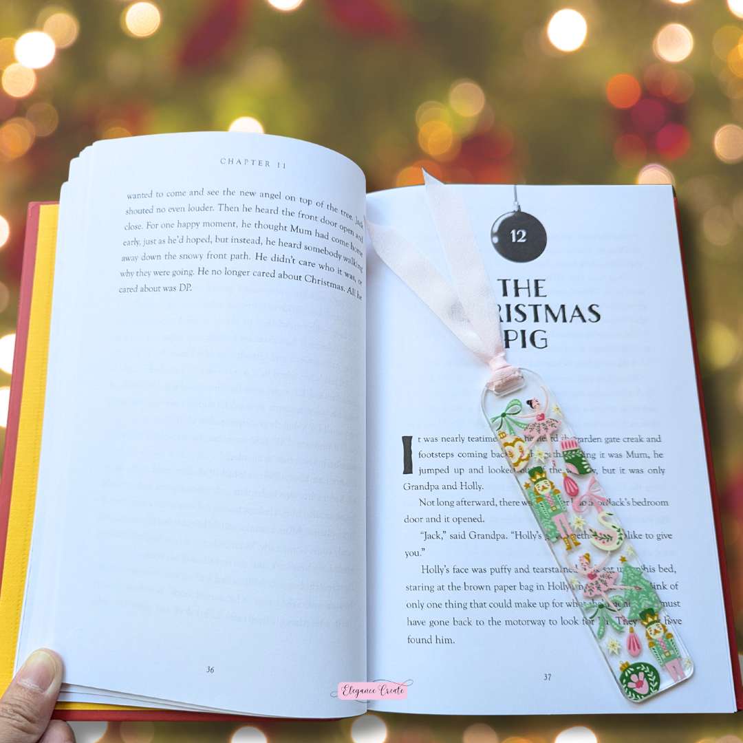 Nutcracker Ballet Bookmark on book