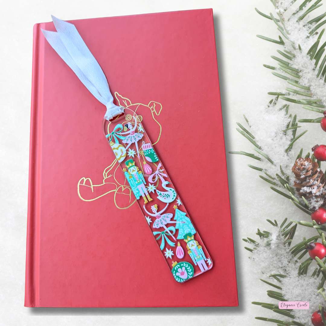 Nutcracker Ballet Bookmark on Book Cover