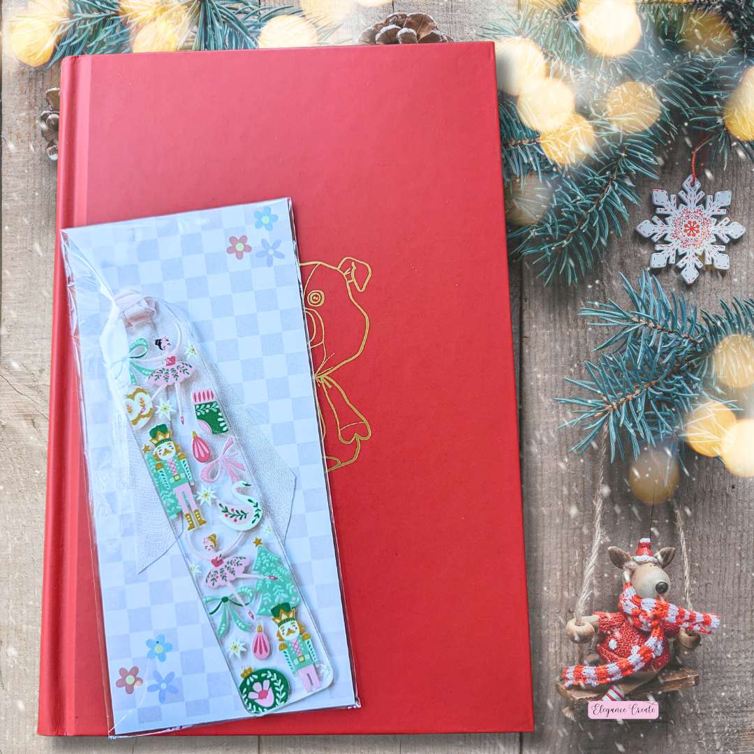 Nutcracker Ballet Bookmark in Packaging on Christmas Book