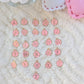 Red Pink Keychain - With Charms