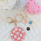 Red Pink Keychain - With Charms