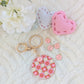 Red Pink Keychain - With Charms