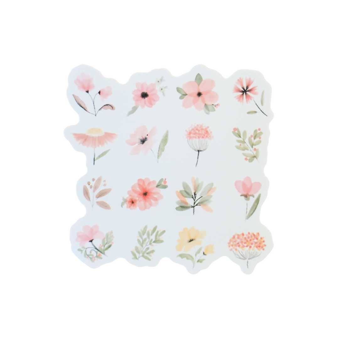 Pink Flowers Set Sticker