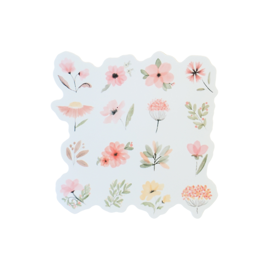 Pink Flowers Set Sticker