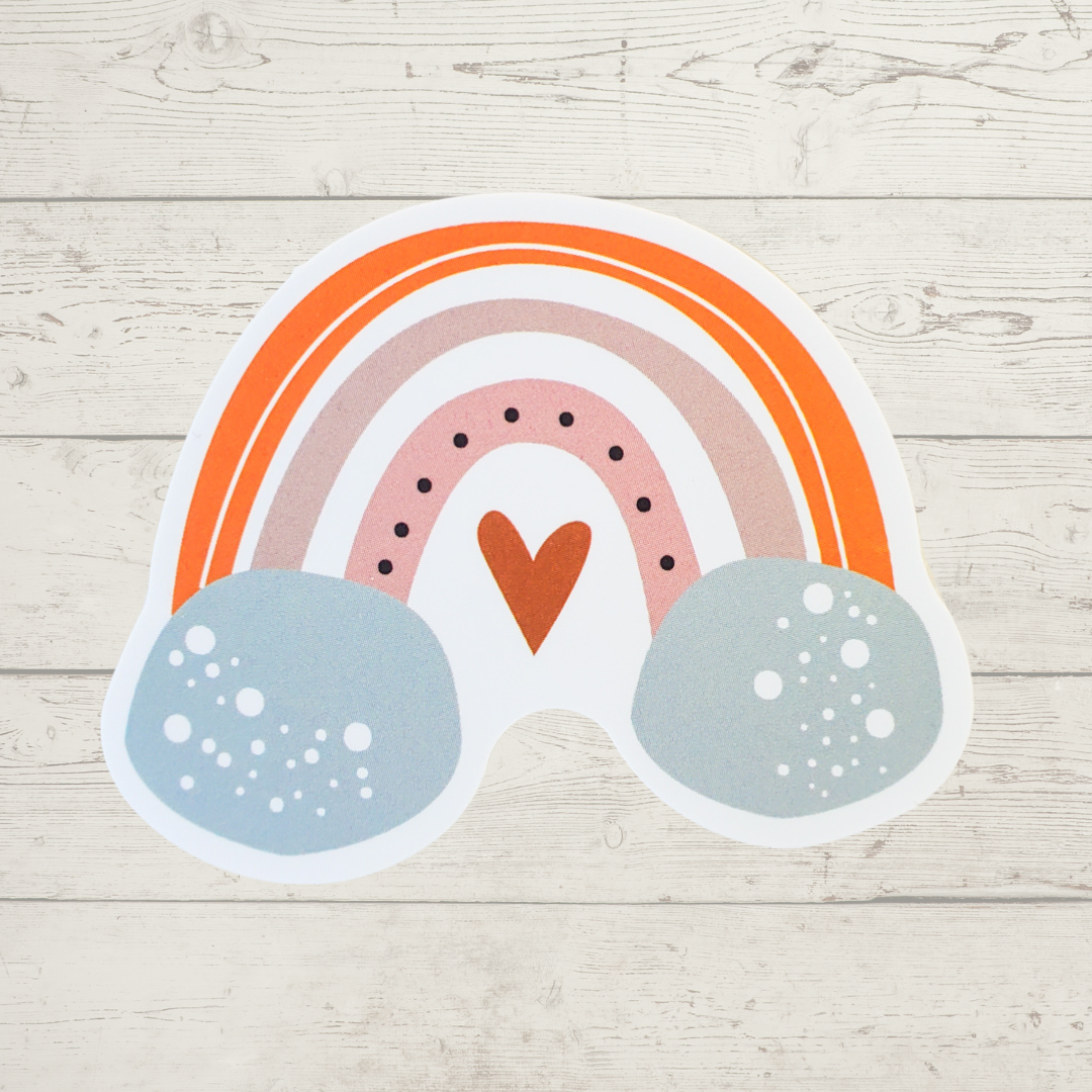 Heart Center Rainbow Sticker