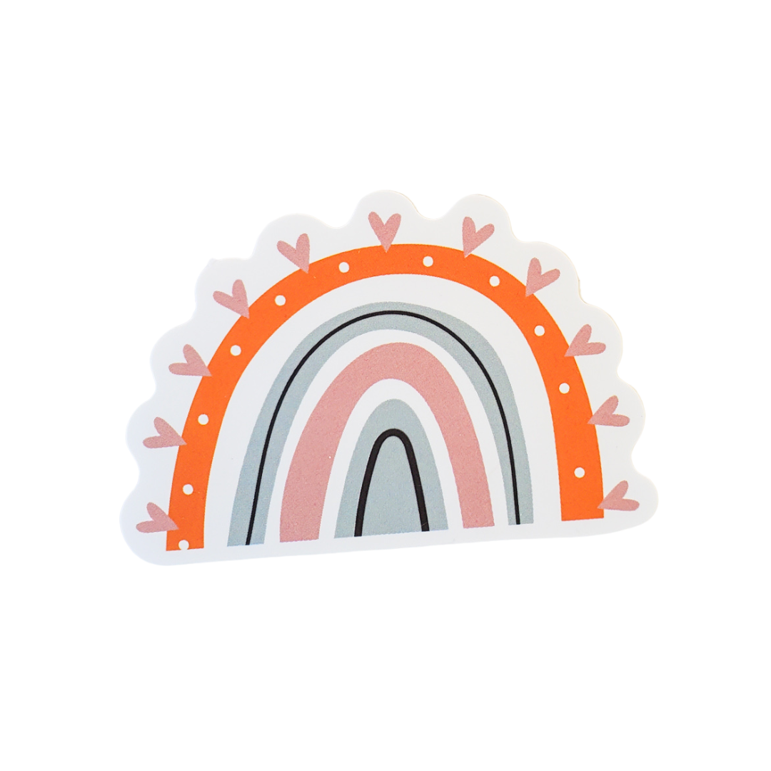 Heart Fringe Rainbow Sticker